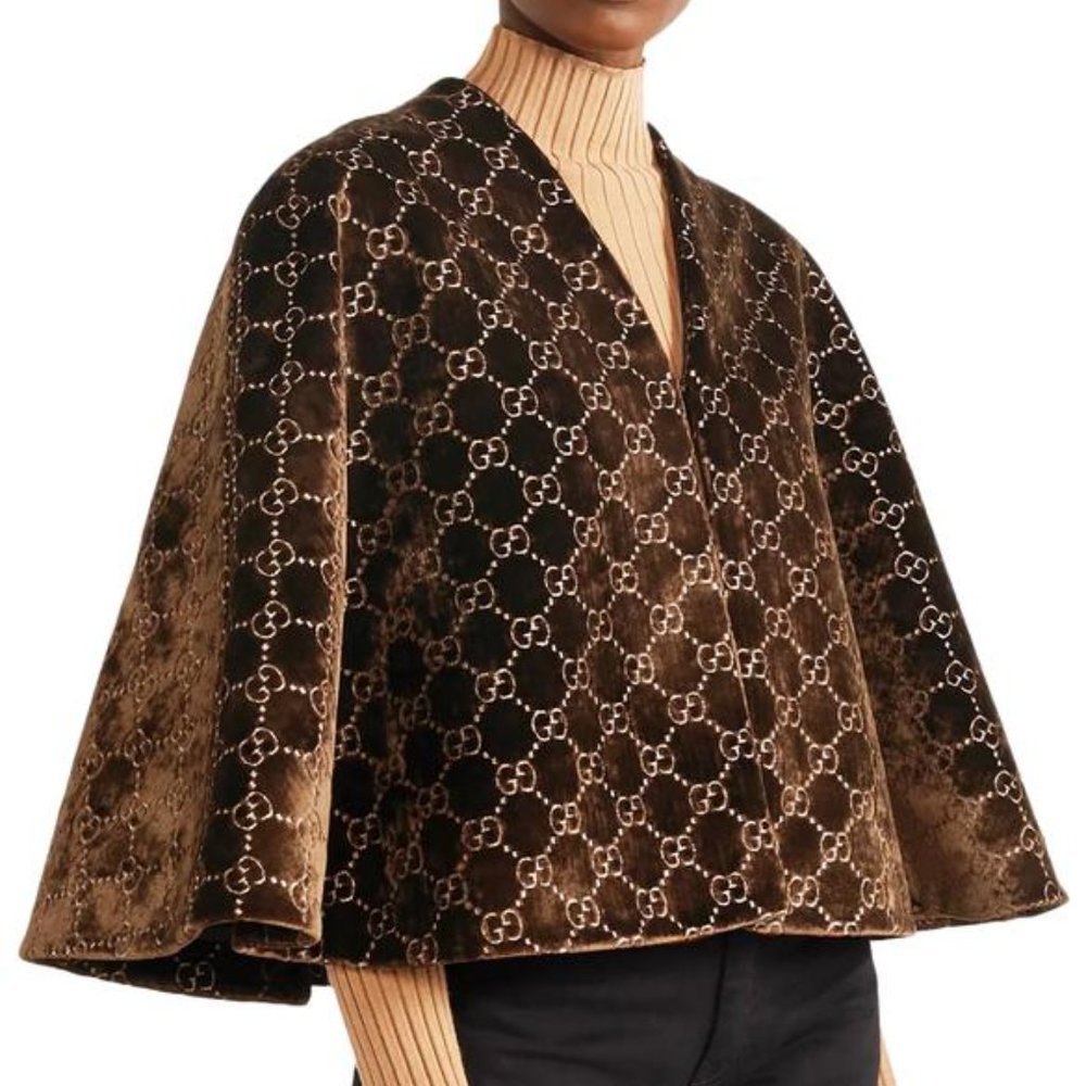 Gucci Interlocking GG Velvet Cape NEW with Tags